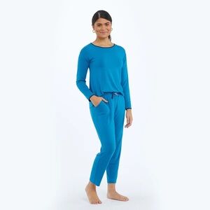 Summersalt All Day Long Sleeve PJ Set in Pacific & Deep Sea - size XS